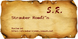 Strauber Román névjegykártya